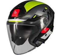 Casco moto aperto MT Cosmo SV Silence nero-giallo fluo XS