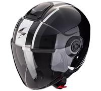 Casco moto aperto Scorpion CORPION EXO-CITY II VEL nero e bianco metallizzato L