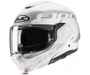 Casco moto apribile HJC F100 Hetal MC10 bianco-grigio M