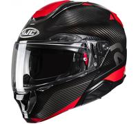 Casco moto apribile HJC RPHA 91 CARBON Noela MC1 nero-rosso S