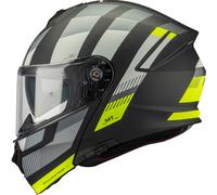 Casco moto apribile MT Genesis SV Stroke B13 nero opaco-grigio-giallo fluo M
