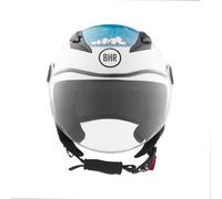 Casco Moto Bambino Demi-Jet, BHR 838 CHILDREN, Casco Scooter per Bambini/Bambine Omologato ECE 22.06, Visiera Antigraffio e Sgancio Micrometrico, Sea, S