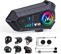 Casco Moto Bluetooth Auricolare, Altoparlante Con CVC Cancellazione del Rumore, Risposta Automatica, IP67 Impermeabile, 1000mAh - Per Sking e Moto