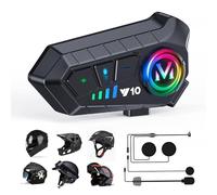 Casco Moto Bluetooth Casco da Sci Cancellazione Rumore Stereo Musica Risposta Automatica ipx6 Impermeabile Risposta Automatica Intelligente Noise/Wake Up Siri 1000mAh