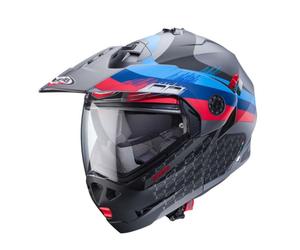 Casco Moto Caberg Tourmax X Sarabe Matt Gun Metal/Nero/Blu/Rosso Flip Up
