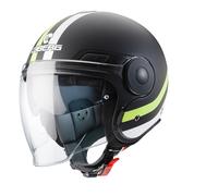 Casco Moto Caberg Uptown Chrono Nero Opaco Bianco Giallo Flo