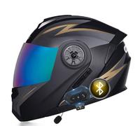 Casco Moto Casco Modulare Bluetooth, Casco da Moto Integrato Omologato ECE, Casco Modulare con Doppia Visiera, Traspirante E Confortevole, per Adulti, Donne E Uomini