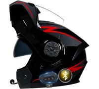 Casco Moto Casco Modulare Bluetooth, Casco da Moto Integrato Omologato ECE, Casco Modulare con Doppia Visiera, Traspirante E Confortevole, per Adulti, Donne E Uomini