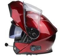 CASCO MOTO CON BLUETOOTH VIPER V191 INTEGRALE MODULARE TOURING STRADA BURGUNDY