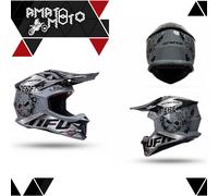 CASCO MOTO CROSS BIMBO BAMBINO UFO GENERAL JUNIOR OFFROAD PIT BIKE GRIGIO