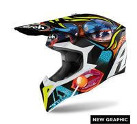 Casco moto cross enduro motard off road Airoh Wraap Lollipop Gloss