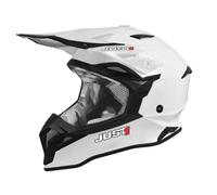 CASCO MOTO CROSS JUST1 J39 CHIUSURA DOPPIO D OMOLOGATO 06 BIANCO LUCIDO