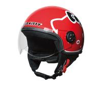 Casco Moto Demi Jet Omologato Hello Kitty con visiera e interni in microfibra