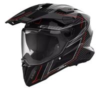 Casco moto enduro Airoh Commander 2 Carbon Stylish nero-rosso 2XL