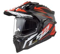 Casco moto enduro LS2 MX701 Explorer Spire nero-grigio-rosso L