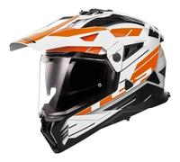 Casco moto enduro LS2 MX702 PIONEER II NAMIB bianco-arancio M