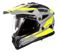 Casco moto enduro LS2 MX702 PIONEER II NAMIB grigio-giallo fluo 2XL