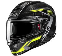 Casco moto flip-up HJC RPHA 91 CARBON Lagos MC3H nero-giallo fluo L