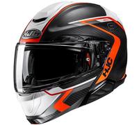 Casco moto flip-up HJC RPHA 91 CARBON Lagos MC6HSF nero-grigio-arancione XL