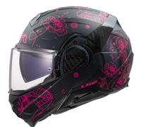 Casco moto flip-up LS2 FF910 Advant II Sophia nero-rosa S