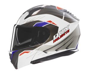 Casco moto flip-up NOX N968 Ultra bianco-grigio S