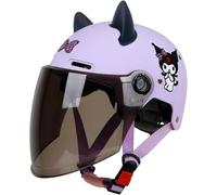 Casco Moto Gatto Bambini Orecchie 3D, [Aero Stratos] Junior Guardian, Omologato ECE 22.06, [Cervical-Zero] Regalo Ragazzi Ragazze 3-14 Anni(2)