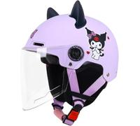 Casco Moto Gatto Bambini Orecchie 3D, [Aero Stratos] Junior Guardian, Omologato ECE 22.06, [Cervical-Zero] Regalo Ragazzi Ragazze 3-14 Anni(1)