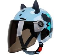 Casco Moto Gatto Bambini Orecchie 3D, [Aero Stratos] Junior Guardian, Omologato ECE 22.06, [Cervical-Zero] Regalo Ragazzi Ragazze 3-14 Anni(4)
