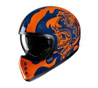 Casco moto HJC V60 Flame MC27 blu arancione