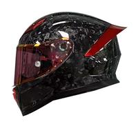 Casco Moto in Fibra di Carbonio, Casco Moto Integrale con Ala Posteriore, Casco Moto da Strada omologato DOT/ECE per Uomo Donna