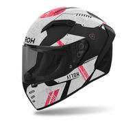 Casco moto integrale Airoh CONNOR Omega bianco-rosso opaco 2XL