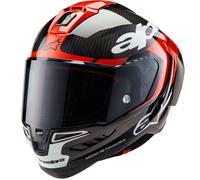 Casco moto integrale Alpinestars Supertech R-10 Element in carbonio rosso fluo e bianco M