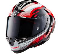 Casco moto integrale Alpinestars Supertech R-10 Team in carbonio rosso e bianco 2XL