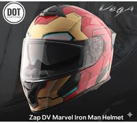 Casco moto integrale approvato Vega Zap DV Marvel IRON MAN DOT