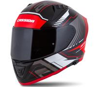 Casco moto integrale Cassida Aero Drome nero-rosso-bianco-grigio XS