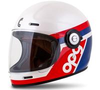 Casco moto integrale Cassida Fibre OPG bianco-blu-rosso 2XL