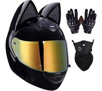 Casco Moto Integrale Da Donna Casco Moto Modulare Con Orecchio Di Gatto Caschi Apribili Con Visiera Omologati ECE Per Moto Da Strada Scooter Motocross C,S=55-56CM