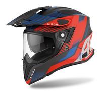 CASCO MOTO INTEGRALE FIBRA DUAL AIROH COMMANDER BOOST RED BLU MATT ROSSO TG XS