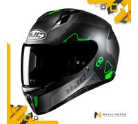 Casco moto integrale HJC C10 ASPA MC4SF Argento Opaco Grigio Verde - L