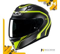 Casco moto integrale HJC C10 ELIE MC3HSF Neon Nero Grigio Argento - L