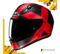 HJC C10 Tez Casco, nero-rosso, taglia S per maschi