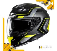 Casco moto integrale HJC F71 ARCAN MC3H Argento Lucido Grigio Neon Nero - XL