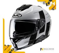Casco moto integrale HJC i71 PEKA MC5 Argento Lucido Grigio Nero - L