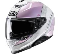 Casco moto integrale HJC i71 Sera MC8 grigio-bianco-rosa L