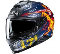 Casco moto integrale HJC i71 Taurus MC1SF blu-grigio-giallo M