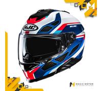 Casco moto integrale HJC i71 ZEST MC21 Blu Lucido Bianco Rosso Nero - M