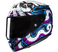 Casco moto integrale HJC RPHA 12 Kraken MC28 bianco-blu-nero S