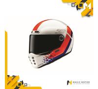 Casco moto integrale HJC V10 FQ20 RETRO MC21 Bianco Lucido Blu Rosso - L