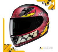 Casco moto integrale HJC Y10 FRANK MC1SF Rosso Opaco Giallo Nero - L