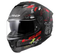 Casco moto integrale LS2 FF808 Stream II Angry Monkey nero e rosso XL